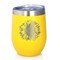 Sunflower - Wine Tumbler Glass with Sliding Lid - Stainless Steel Insulated Mug - Flower Décor Gifts